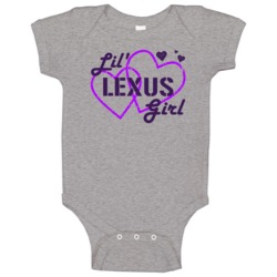 Lil Lexus Girl Ladies Heart Car Lover Baby One Piece Lil Lexus Girl Ladies Heart Car Lover Baby One Piece
