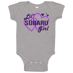 Lil Subaru Girl Ladies Heart Car Lover Baby One Piece Lil Subaru Girl Ladies Heart Car Lover Baby One Piece