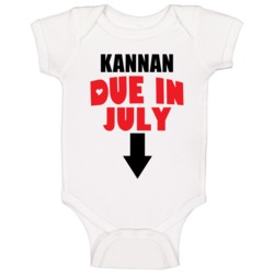 Kannan Due In July Last Name Maternity Baby One Piece Kannan Due In July Last Name Maternity Baby One Piece
