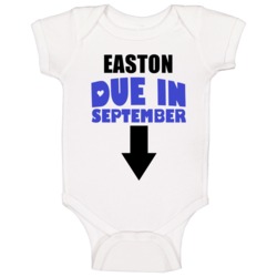 Easton Due In September Last Name Maternity Baby One Piece Easton Due In September Last Name Maternity Baby One Piece