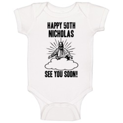 Happy 50th Birthday Nicholas Name Baby One Piece Happy 50th Birthday Nicholas Name Baby One Piece