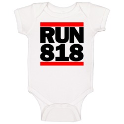 Burbank Ca Run 818 Dmc Inspired Baby One Piece Burbank Ca Run 818 Dmc Inspired Baby One Piece