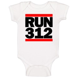 Chicago Il Run 312 Dmc Inspired Baby One Piece Chicago Il Run 312 Dmc Inspired Baby One Piece