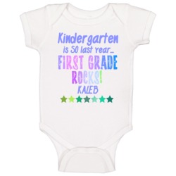 First Grade Rocks Kaleb Personalized Name Baby One Piece First Grade Rocks Kaleb Personalized Name Baby One Piece