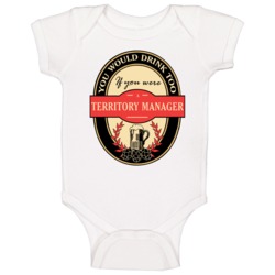 Territory Manager Beer Drinking Label Inspired Job Baby One Piece Territory Manager Beer Drinking Label Inspired Job Baby One Piece