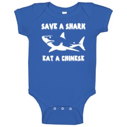 Save A Shark Eat A Chinese Funny Nationality Baby One Piece Save A Shark Eat A Chinese Funny Nationality Baby One Piece