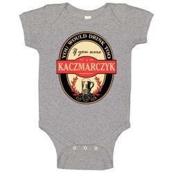 Drink If You Are A Kaczmarczyk Funny Beer Party Label Inspired Baby On Drink If You Are A Kaczmarczyk Funny Beer Party Label Inspired Baby On