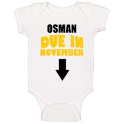 Osman Due In November Last Name Maternity Baby One Piece Osman Due In November Last Name Maternity Baby One Piece