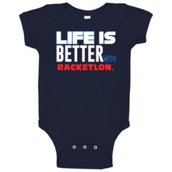 Life Better With Racketlon Essential Sporty Baby One Piece Life Better With Racketlon Essential Sporty Baby One Piece