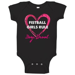 Fistball Girls Rule Boys Drool Sporty Baby One Piece Fistball Girls Rule Boys Drool Sporty Baby One Piece