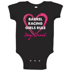 Barrel Racing Girls Rule Boys Drool Sporty Baby One Piece Barrel Racing Girls Rule Boys Drool Sporty Baby One Piece