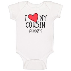 I Heart My Cousin Scooby Name Baby One Piece I Heart My Cousin Scooby Name Baby One Piece