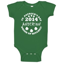 Anderson Drink Up Irish Drinking St Patrick Day Funny Baby One Piece Anderson Drink Up Irish Drinking St Patrick Day Funny Baby One Piece
