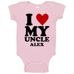 I Love My Uncle Alex Kids Baby One Piece