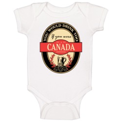 Drink If You Are A Canada Funny Beer Party Label Inspired Baby One Pie