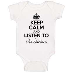 Keep Calm And Listen To Joe Jackson Music Baby One Piece Keep Calm And Listen To Joe Jackson Music Baby One Piece