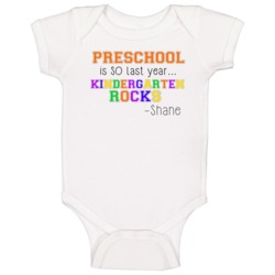 Kindergarten Rocks Shane Kids School Baby One Piece Kindergarten Rocks Shane Kids School Baby One Piece