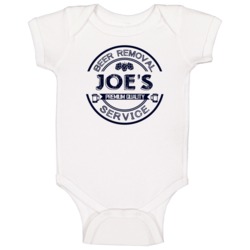 Joe's Beer Removal Service Personalized Party Baby One Piece Joe's Beer Removal Service Personalized Party Baby One Piece
