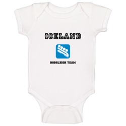 Iceland Bobsleigh Team Winter Sochi Olympics Baby One Piece Iceland Bobsleigh Team Winter Sochi Olympics Baby One Piece