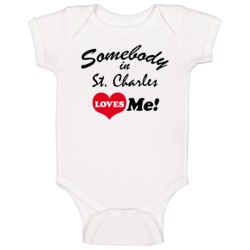 St Charles Illinois Somebody Loves Me Heart City Baby One Piece St Charles Illinois Somebody Loves Me Heart City Baby One Piece