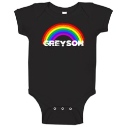 Greyson Rainbow Pride Name Baby One Piece Greyson Rainbow Pride Name Baby One Piece