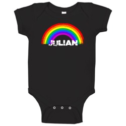 Julian Rainbow Pride Name Baby One Piece Julian Rainbow Pride Name Baby One Piece