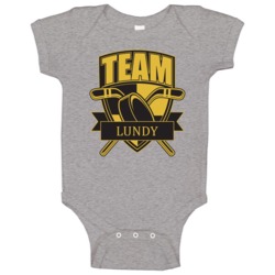 Team Lundy Last Name Hockey Baby One Piece Team Lundy Last Name Hockey Baby One Piece