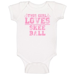 This Girl Thumbs Skee Ball Favorite Sport Baby One Piece This Girl Thumbs Skee Ball Favorite Sport Baby One Piece
