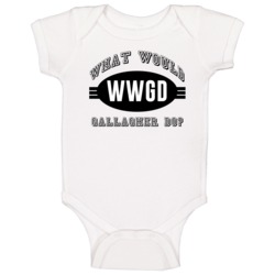 What Would Gallagher Do Wwjd Parody Custom Name Baby One Piece What Would Gallagher Do Wwjd Parody Custom Name Baby One Piece