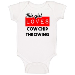 This Girl Loves Cow Chip Throwing Hobby Baby One Piece This Girl Loves Cow Chip Throwing Hobby Baby One Piece