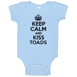 Keep Calm And Kiss Toads Baby One Piece Keep Calm And Kiss Toads Baby One Piece