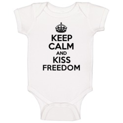 Keep Calm And Kiss Freedom Baby One Piece Keep Calm And Kiss Freedom Baby One Piece