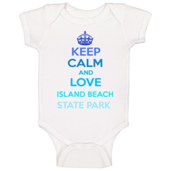 Keep Calm And Love Island Beach State Park New Jersey Baby One Piece Keep Calm And Love Island Beach State Park New Jersey Baby One Piece