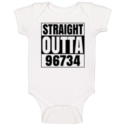 Straight Outta 96734 Kailua Hawaii Compton Parody Baby One Piece