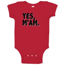 Yes Mam Simple Graphic Text Themed 2 Word Quote Baby One Piece Yes Mam Simple Graphic Text Themed 2 Word Quote Baby One Piece