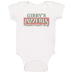 Gibby's Pizzeria Personalized Name Italian Theme Baby One Piece Gibby's Pizzeria Personalized Name Italian Theme Baby One Piece