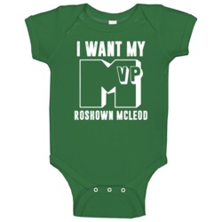Roshown Mcleod I Want My Mvp Boston Basketball Baby One Piece Roshown Mcleod I Want My Mvp Boston Basketball Baby One Piece