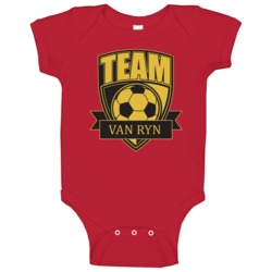 Team Van Ryn Last Name Soccer Baby One Piece Team Van Ryn Last Name Soccer Baby One Piece