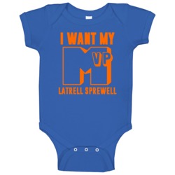 Latrell Sprewell I Want My Mvp New York Basketball Baby One Piece Latrell Sprewell I Want My Mvp New York Basketball Baby One Piece