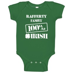 Rafferty 100 Percent Irish Ireland Clover St Patricks Day Ireland Baby