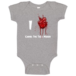 I Heart Love Carne: The Taco Maker Bloody Horror Movie Baby One Piece