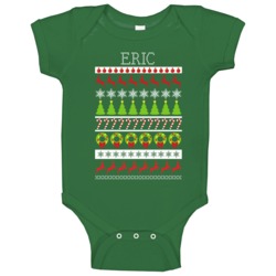 Eric Personalized Ugly Christmas Sweater Funny Gift Green Baby One Pie Eric Personalized Ugly Christmas Sweater Funny Gift Green Baby One Pie
