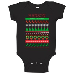 Hanson Family Christmas Ugly Sweater Funny Gift Baby One Piece Hanson Family Christmas Ugly Sweater Funny Gift Baby One Piece