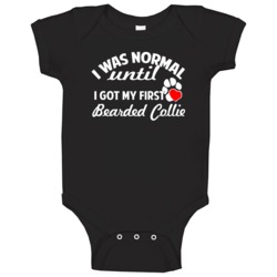 My First Bearded Collie Cool Funny Custom Breed Lover Baby One Piece My First Bearded Collie Cool Funny Custom Breed Lover Baby One Piece