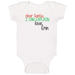 Dear Santa Can Explain Love Erin Christmas Letter Gift Baby One Piece Dear Santa Can Explain Love Erin Christmas Letter Gift Baby One Piece