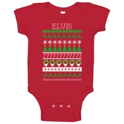 Elvis Personalized Ugly Christmas Sweater Funny Gift Baby One Piece Elvis Personalized Ugly Christmas Sweater Funny Gift Baby One Piece