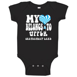 My Heart Belongs To Upper Chateaugay Lake New York Baby One Piece My Heart Belongs To Upper Chateaugay Lake New York Baby One Piece