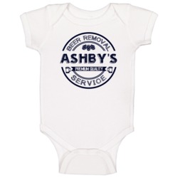 Ashby's Beer Removal Service Personalized Party Baby One Piece Ashby's Beer Removal Service Personalized Party Baby One Piece