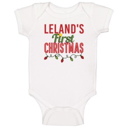 Leland First Christmas Cute Personalized Name Holiday Gift Baby One Pi Leland First Christmas Cute Personalized Name Holiday Gift Baby One Pi