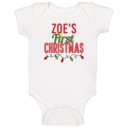 Zoe First Christmas Cute Personalized Name Holiday Gift Baby One Piece Zoe First Christmas Cute Personalized Name Holiday Gift Baby One Piece